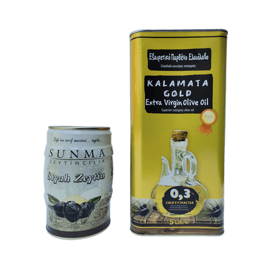 Маслиново масло Kalamata Gold 5 литра +маслини Stafidaki /Gemlik  1000 гр.